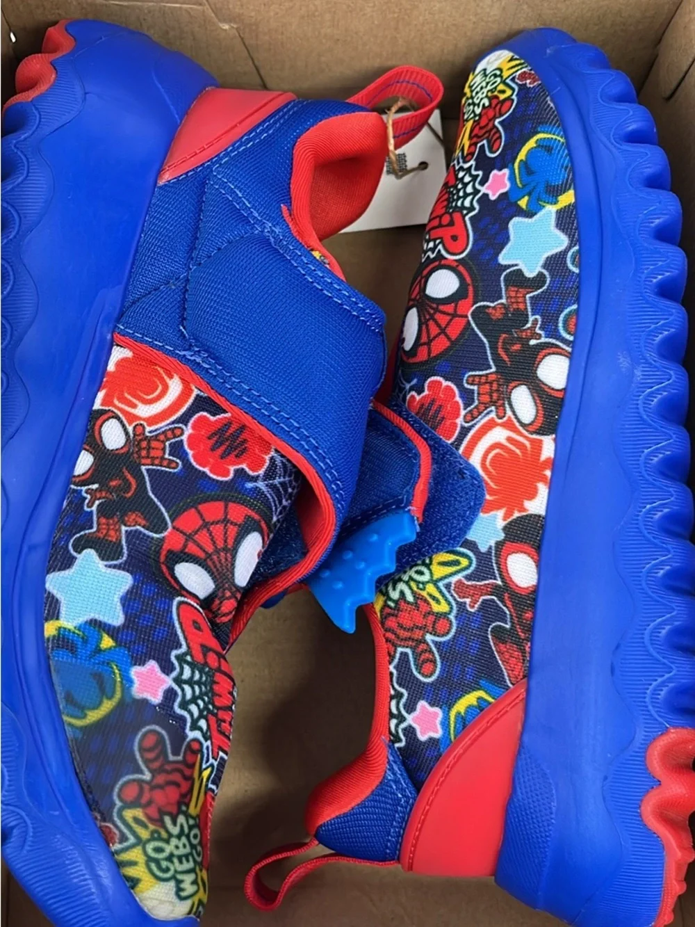 adidas Kids Blue Spider-Man Slip-On Sneakers